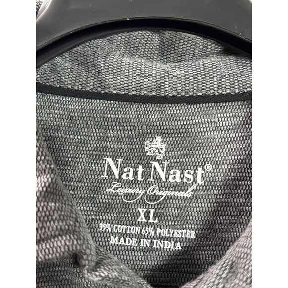 Nat Nast Mens Gray Polo Shirt XL Lightweight Short Sleeve Casual Wear Cotton Ble - Picture 3 of 4
